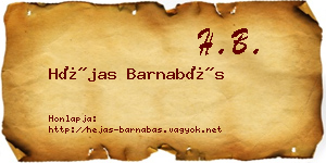 Héjas Barnabás névjegykártya